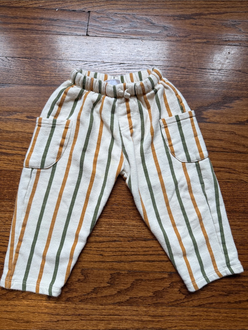 Zara Baby Toddler Striped Cream, Olive & Mustard Kids Pants